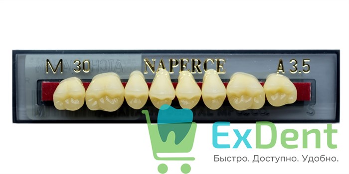 Гарнитур акриловых боковых зубов A3.5, M30U Naperce Posterior (8 шт) 17966 - фото 26695