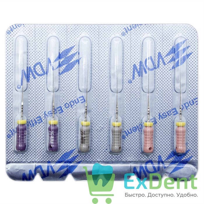 C-Pilot (Ц-Пилот) File №06-010, 25 мм, каналоискатели для особо изогнутых каналов VDW (6 шт) 20848 - фото 26750