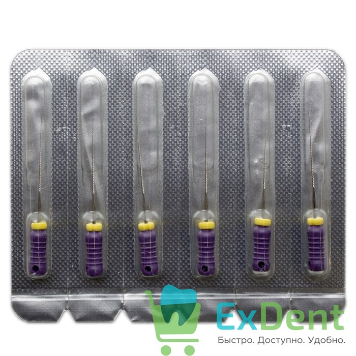 K-Files №10, 21 мм, Pro-Endo, для препарирования канала, нержавеющая сталь (6 шт) 15652 - фото 26902