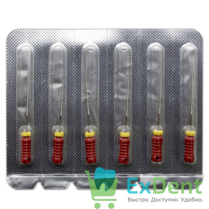 K-Files №25, 21 мм, Pro-Endo, для препарирования канала, нержавеющая сталь (6 шт) 15665 - фото 26905