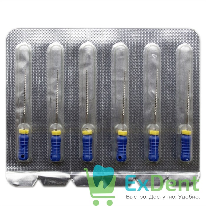 K-Files №30, 21 мм, Pro-Endo, для препарирования канала, нержавеющая сталь (6 шт) 15669 - фото 26906