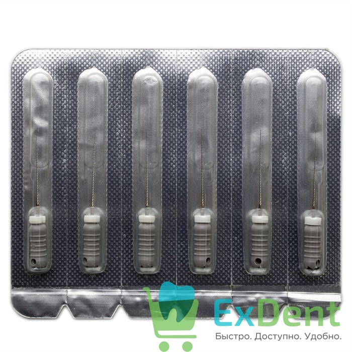 H-Files №08, 21 мм, Pro-Endo, расширитель канала, нержавеющая сталь, нестерильные (6 шт) 21136 - фото 26908