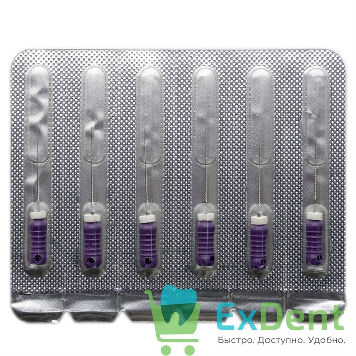 H-Files №10, 21 мм, Pro-Endo, расширитель канала, нержавеющая сталь, нестерильные (6 шт) 21140 - фото 26909