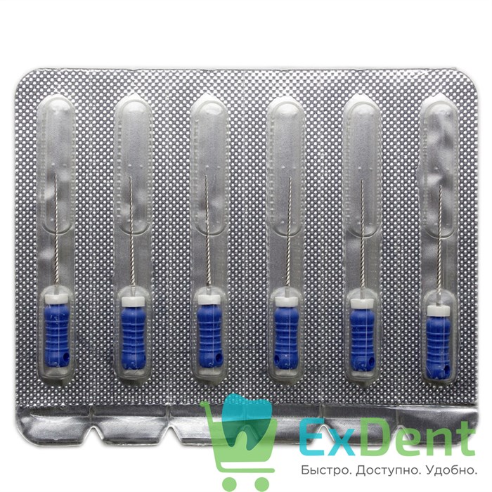 H-Files №30, 21 мм, Pro-Endo, расширитель канала, нержавеющая сталь, нестерильные (6 шт) 21156 - фото 26913