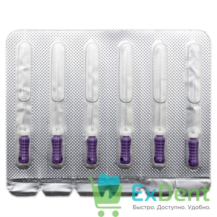 H-Files №10, 25 мм, Pro-Endo, расширитель канала, нержавеющая сталь, нестерильные (6 шт) 21141 - фото 26916