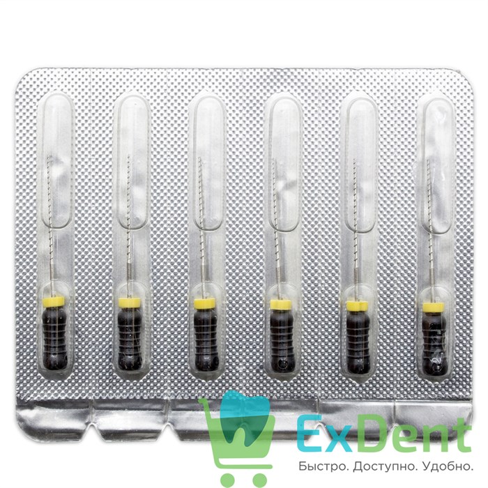 H-Files №40, 28 мм, Pro-Endo, расширитель канала, нержавеющая сталь, нестерильные (6 шт) 21166 - фото 26926