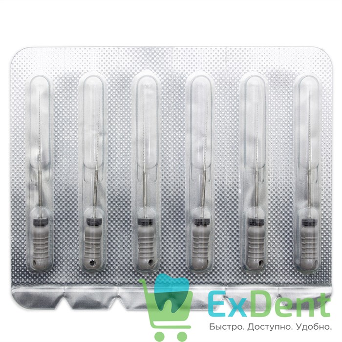 K-Files №08, 25 мм, Pro-Endo, для препарирования канала, нержавеющая сталь (6 шт) 15649 - фото 26928