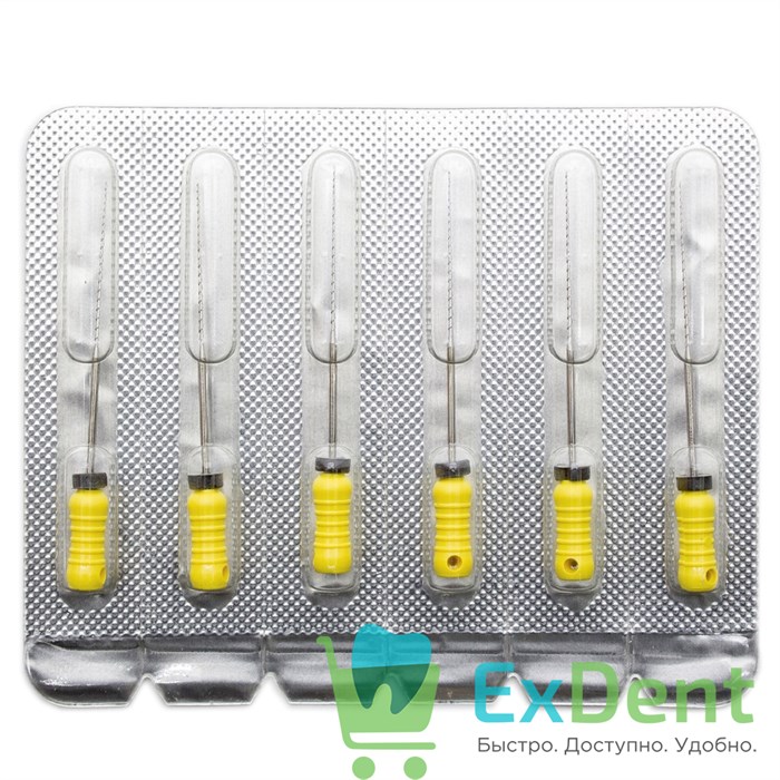 K-Files №20, 25 мм, Pro-Endo, для препарирования канала, нержавеющая сталь (6 шт) 15662 - фото 26931