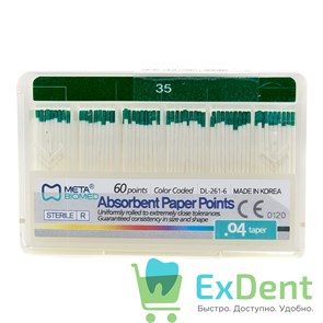 Бумажные штифты 04 №35 Meta - для удаления влаги в канале (60 шт) 19740