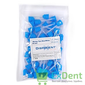 Наконечники смесительные голубые/белые Dispodent для Structur, Hexa Temp (50 шт) 13006