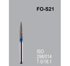 Боры алмазные Mani FO-S21 298/014 FG - пламяобразный, стрельчатый кончик, синий (5 шт) 20919