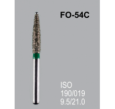 Боры алмазные Mani FO-54C 190/018 FG - пламяобразный, стрельчатый кончик, зеленый (5 шт) 20442