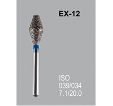 Боры алмазные Mani EX-12 039/035 FG - специальная форма, синий (5 шт) 20922