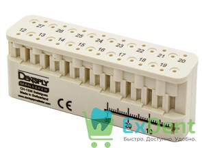 Линейка эндодонтическая Mini-Endo-Block, с подставкой, для измерения инструментов, Dentsply 19375