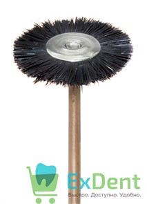 Щетка дисковая натуральная щетина, жесткая, черная (22 мм) 15134