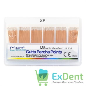 Гуттаперчевые штифты XF Meta - для пломбирования корневых каналов (120 шт) 13843