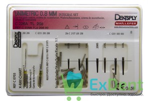 Штифты титановые Unimetric Set 208 L (спец. свёрла 2шт,штифты 20шт,ключ 1шт.) 14473