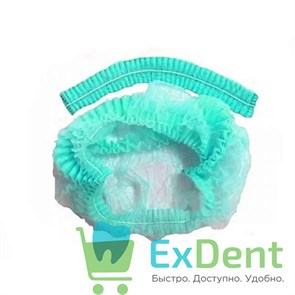 Шапочки - шарлотки медицинские, зеленая, любой производитель (100 шт) 12664