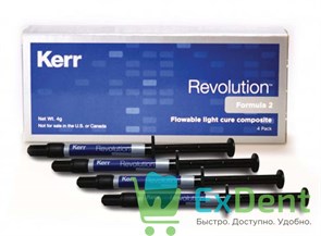 Revolution (Революшен) F2 A1 - светоотверждаемый текучий композит (4 х 1 г) 19607
