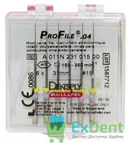 ProFile (ПроФайл) 04 №15, 31 мм, Dentsply, машинный каналорасширитель (6 шт) 20851