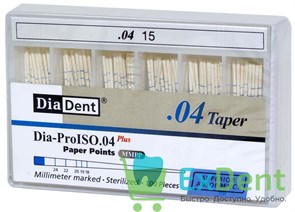 Бумажные штифты 04 №15 DiaDent для удаления влаги в канале (100 шт) 19713