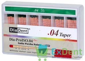 Гуттаперчевые штифты 04 №35 DiaDent для пломбирования корневых каналов (60 шт) 14236