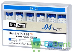 Бумажные штифты 04 №30 DiaDent для удаления влаги в канале (100 шт) 19717