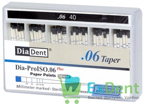 Бумажные штифты 06 №40 DiaDent для удаления влаги в канале (100 шт) 19720
