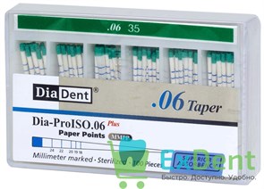 Бумажные штифты 06 №35 DiaDent для удаления влаги в канале (100 шт) 19721