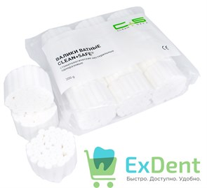 Валики ватные №1 Clean Safe, диаметр 8 мм - для применения в стоматологии (840 шт) 12659