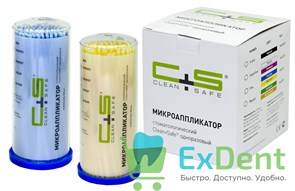Аппликаторы Микробраш Clean Safe Fine (1,5 мм) - жёлтый или голубой (100 шт) 18340
