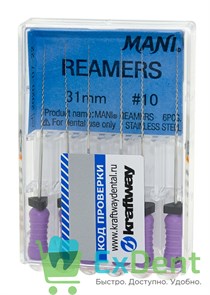 Reamers №10, 31 мм, Mani, каналорасширитель (дрильбор) ручной (6 шт) 16642