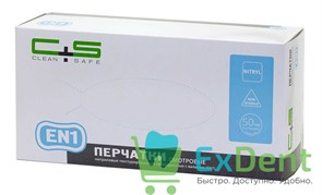 Перчатки Clean safe M, EN1 нитриловые, полностью текстурированные, неопудренные (100 шт) 13231