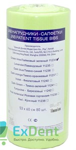 Салфетки (нагрудники) бумажные в рулоне, JNB лайм 60 х 53 см, (80 шт) 12510