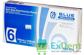 Пакеты для стерилизации Sigma, 190 х 358 мм, самозапечатывающиеся (200 шт) 12934