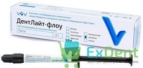 ДентЛайт-флоу, паста, цвет зеленый - светоотверждаемый композитный материал  (1 х 2 г) 15107