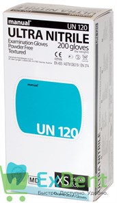 Перчатки Manual XS нитриловые, неопудренные, гипоаллергенные (200 шт) 12586