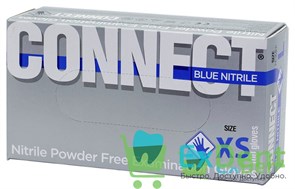 Перчатки Connect blue XS, нитриловые, неопудренные, нестерильные, смотровые (100 шт) 12545