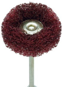 Фильц зуботехнический синтетический, красный на дискодержателе (d22 мм) для шлифовки и текстурирован 21638