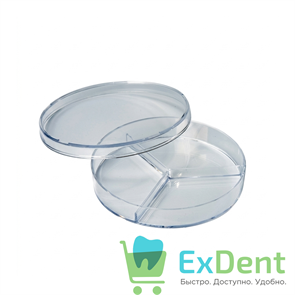 Чашка Петри, 90 мм, 3 секции, полистирол 18332