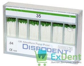 Бумажные штифты 04 №35 Dispodent для удаления влаги в канале (100 шт) 18997
