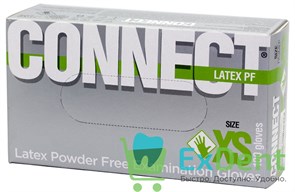 Перчатки Connect white XS, латексные, неопудренные, нестерильные, смотровые (100 шт) 12798