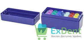 Бокс (подставка) для гуттаперчи, на 18 ячеек, (107 х 49 х 55 мм) автоклавируемый 18625