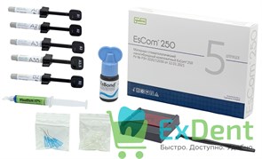 EsCom (Еском) 250 набор (5 Х 4г, А1/А2/А3/А3.5/B2, FineEtch 5мл, EsBond) пломбировочный материал 18665