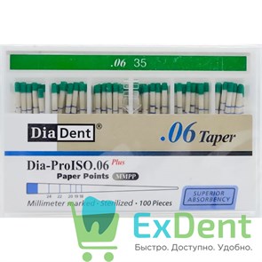Бумажные штифты 06 №35 Dispodent для удаления влаги в канале (100 шт) 19063