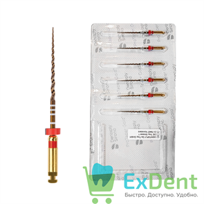 ProTaper (ПроТейпер) Gold машинный F2, 25 мм, Dentsply, для лечения сложных случаев (6 шт) 21462