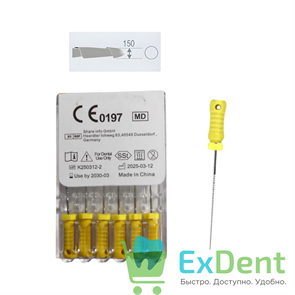 H-Files №20, 25 мм, DENCO, корневой бурав, ручной (6 шт) 15941