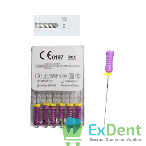 K-Files №10, 25 мм, DENCO, ручной каналорасширитель (6 шт) 18913