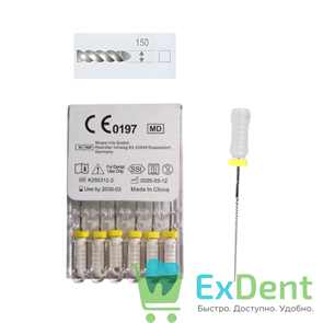 K-Files №15, 25 мм, DENCO, ручной каналорасширитель (6 шт) 19092