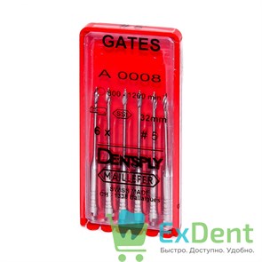 Gates №5, 32мм, Dentsply, бор, Glidden,  расширение устья корневого канала (6 шт) 21016